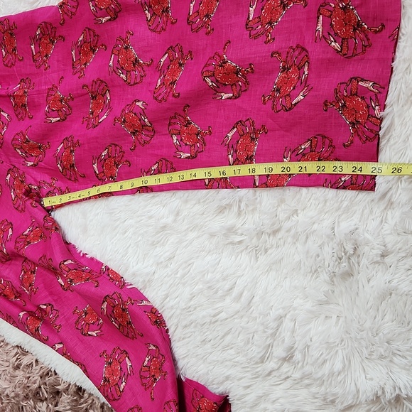 J Crew Womens Tie-waist Linen Pants in Ratti King Crab Print - Picture 16 of 16